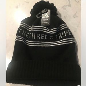 Adidas Youth Winter Hat Black The Brand With Three Stripes OSFA NWT